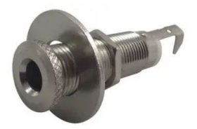6.35mm Stereo Phone Sockets - Suitable For Audi O Jack Connector, 3 Pins, Socket, 6.35 Mm, Panel Mounting, Metal Case