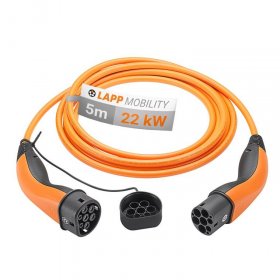 Lapp Mobility Power Supply Cable - Ladekabel Typ 2, Bis Zu 22 Kw, 5 M, Orange, 32a, 3-phasig Zum Laden Von Hybrid- Und Elektroautos M. Typ-2-anschluss
