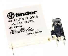 Finder Pcb Relay To 12v - 12vdc 16a-250vac Relay, 1 Turnkey - With Faston Terminals