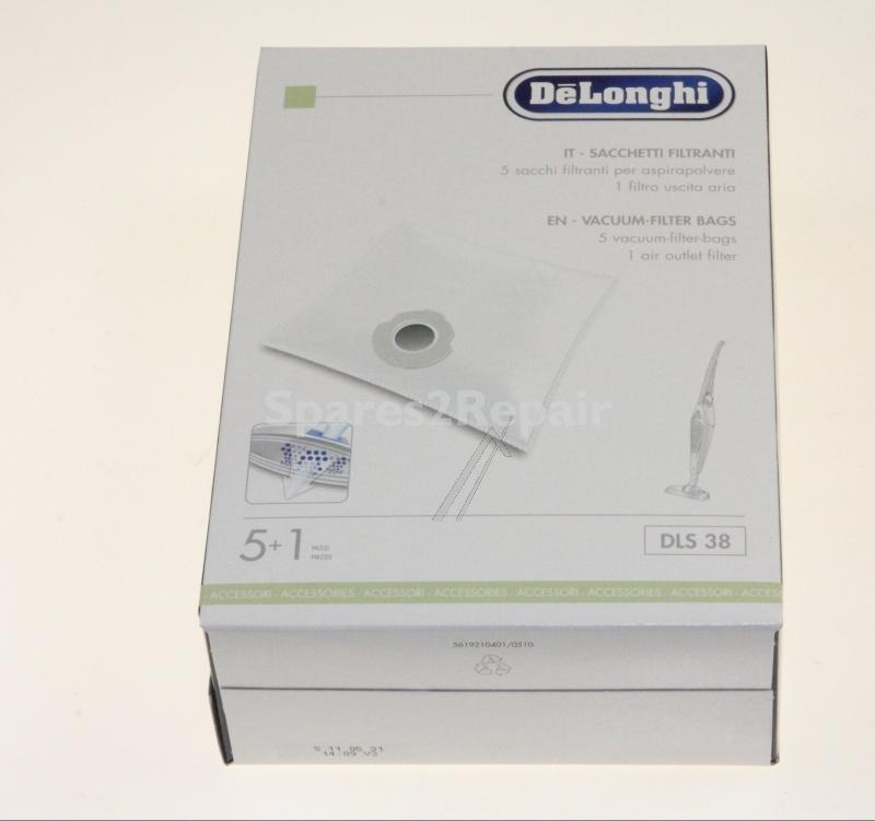 Vacuum Cleaner Bags - Dls38 5519210261 5 Dust Bags + 1 Filter [Delonghi]