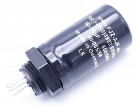 Ftcap Radial Electrolytic 85 Degrees - 16+16uf-550v Elco Radial 25x40mm,screw -on Coil With M18 Central Mounting