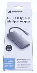 Sharkoon Dockingstation For Notebook - Usb 3.0 Type C Multiport Adapter , Dockingstation