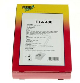 Filterclean Vacuum Cleaner Bags - Eta406 000062-k Paper Dust Bag X5+3 Filters