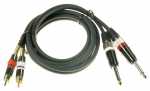 Com Phono Plug/jack Plug - 2x Phono Plug Male - 2x6,35mm Jack Plug Male Mono 1,5m.