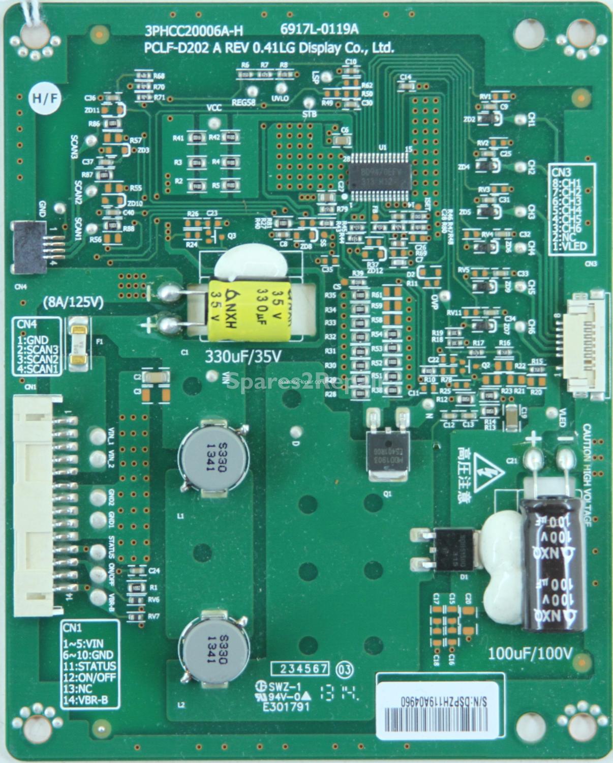 Blaupunkt 42 Inch - LED Driver Board - 6917L-0119A - REV 0.41LG - 3PHCC20006A-H - PCLF-D202 A