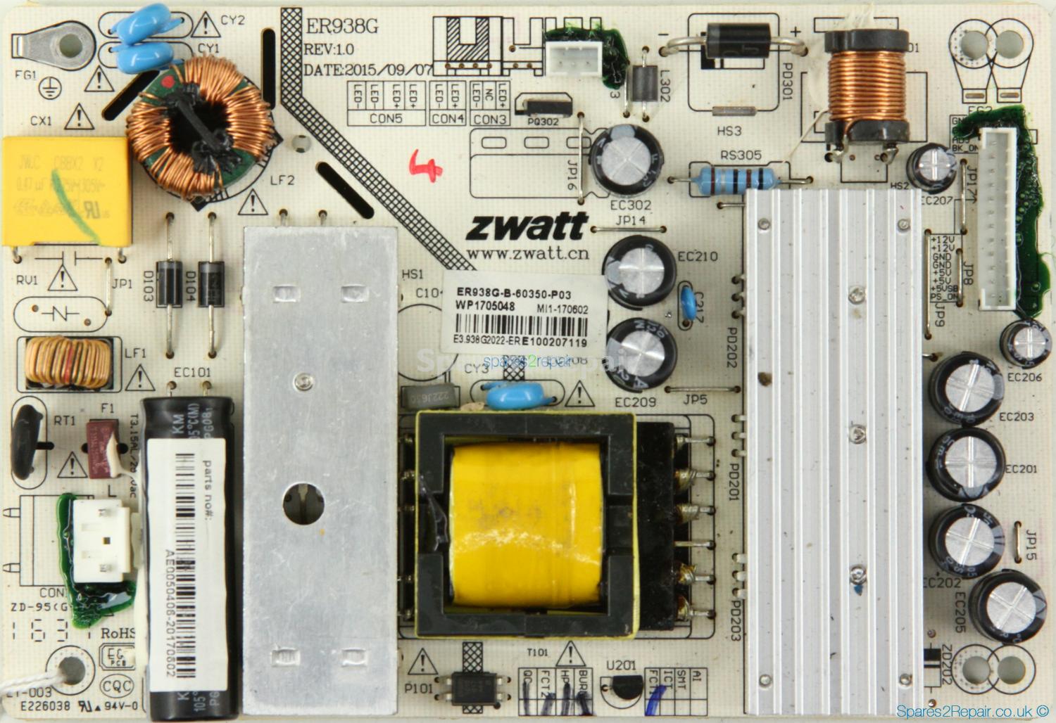 Cello C32ANSMT-V2 - Power Supply - ER938G - Rev:1.0 - ER938G-B-60350-P03