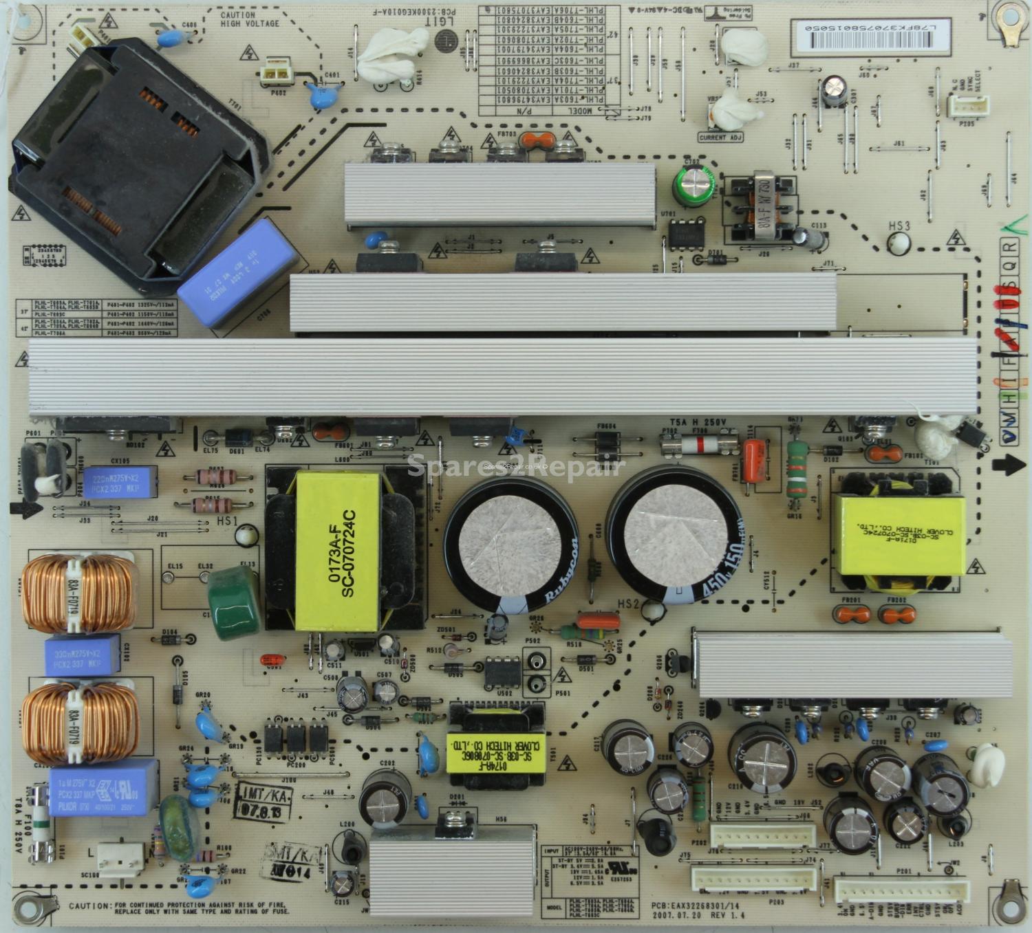 LG 42LF66 - PSU - EAX32268301/14 - REV 1.4 - PLHL-T706A - EAY37075801 - 2300KEG010A-F
