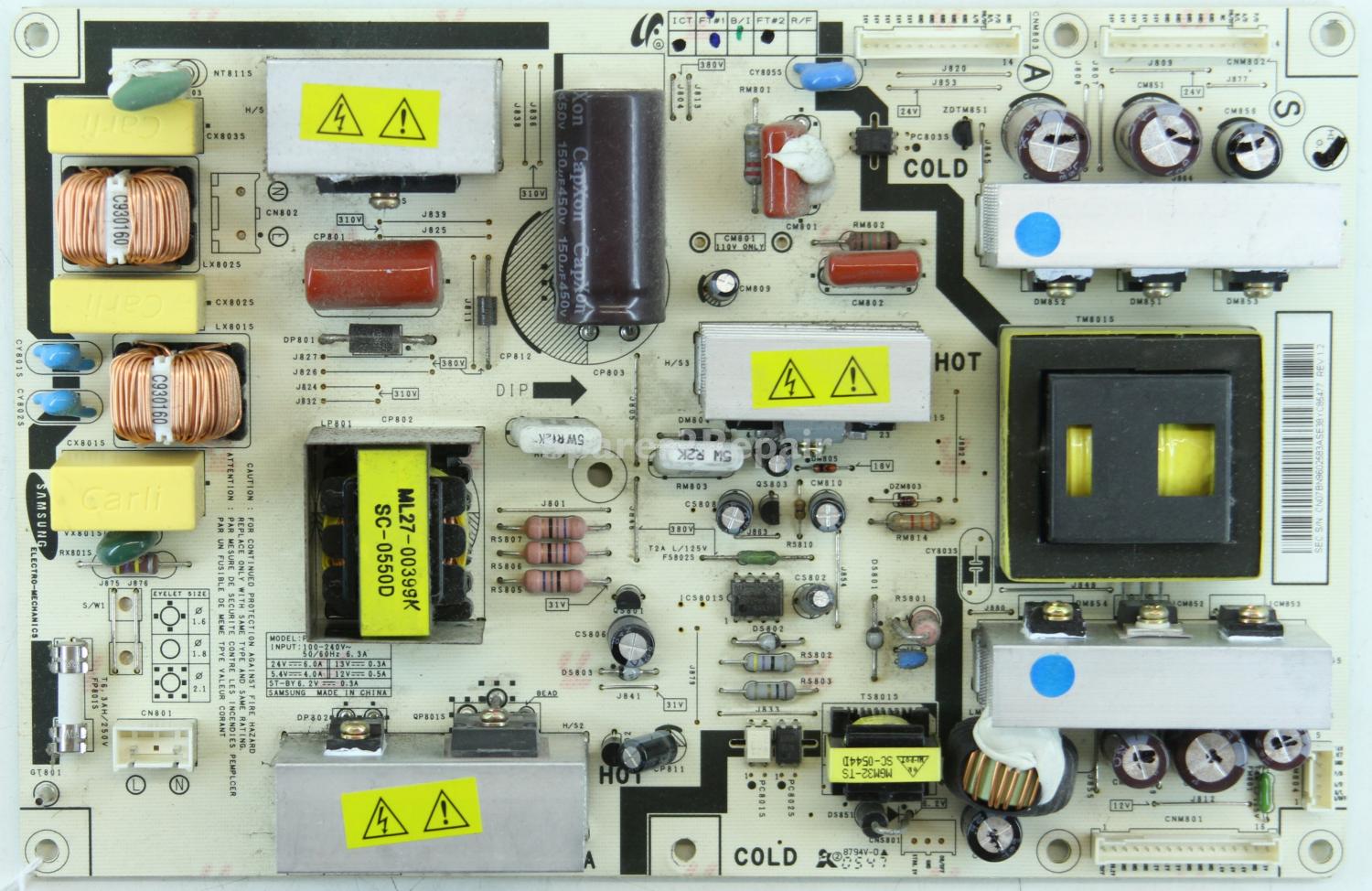 Samsung LE26R41BD - PSU - PSLF201501A - Rev 1.0 - BN96-02583A - Rev 1.2